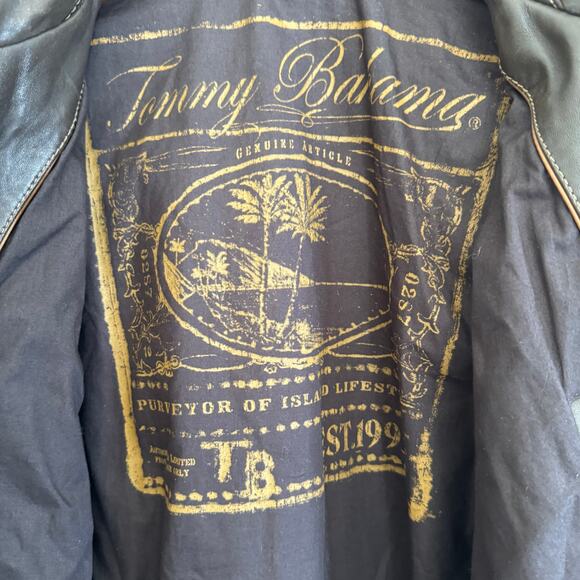 Tommy Bahama  100% Brown Leather Jacket Full Zip  Pockets Lined Men’s Large - Picture 7 of 14